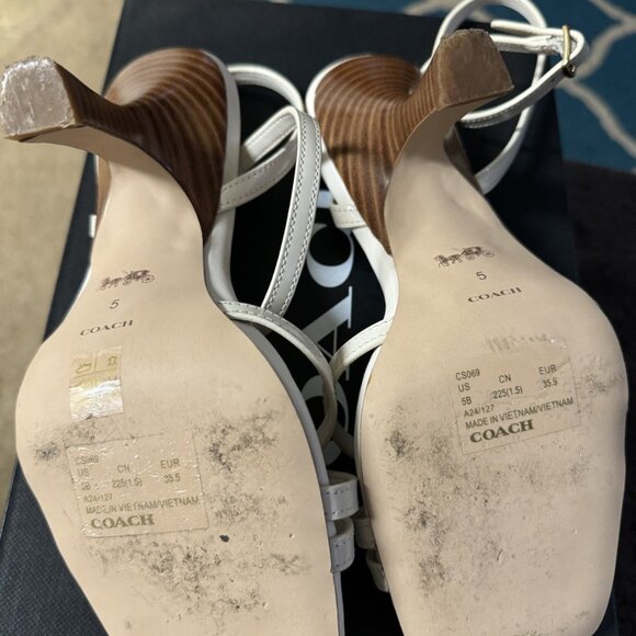 Coach Kelsey Leather Sandals White - Picture 5 of 6